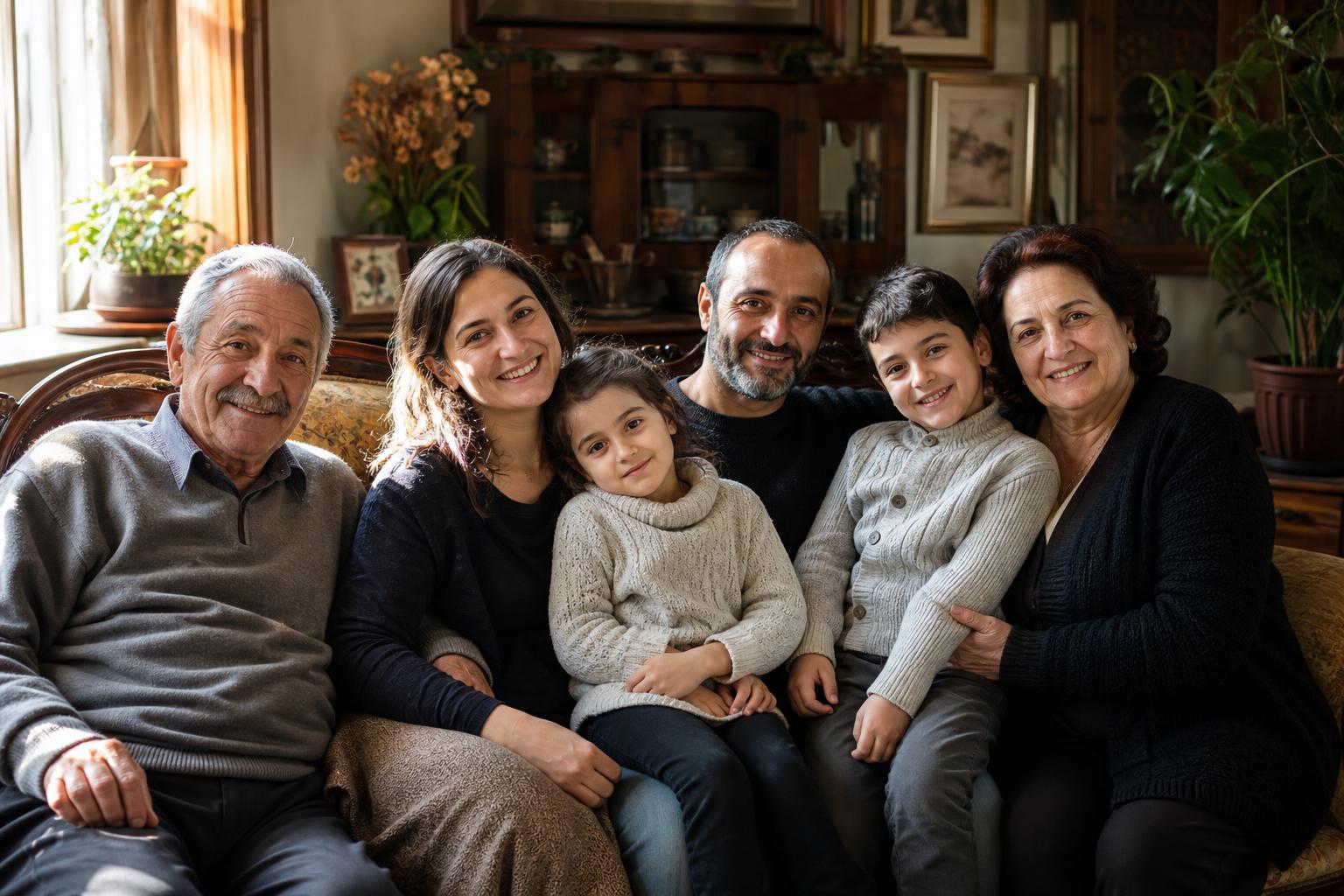 Flashcard image for the Georgian word ოჯახი (Family)