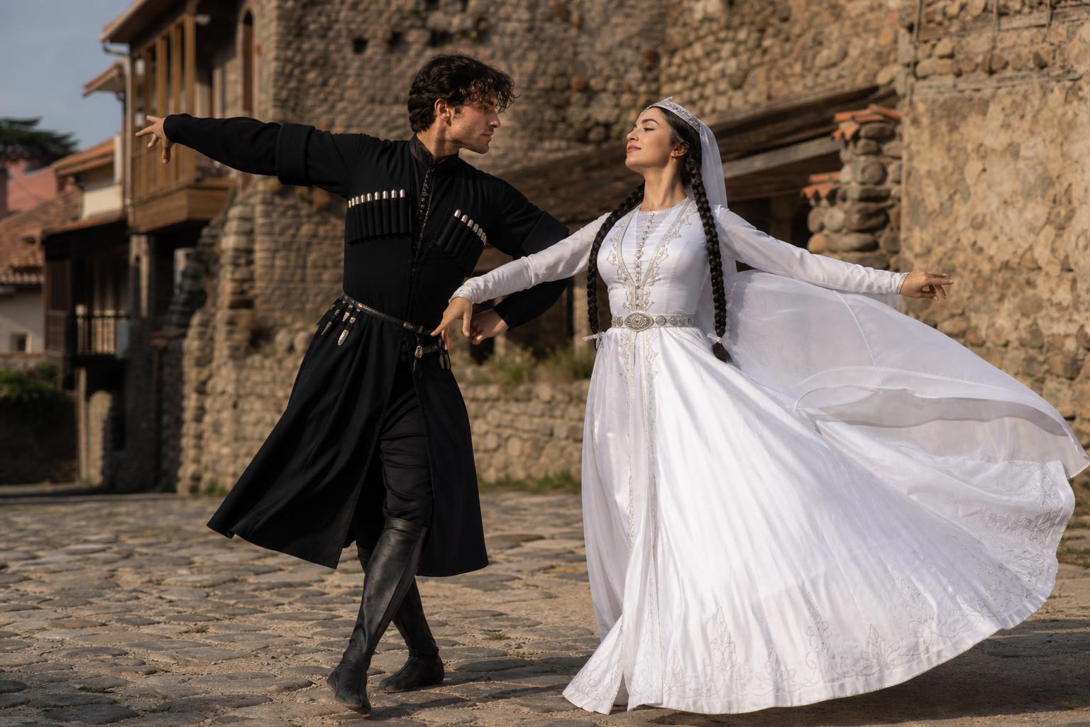 Flashcard image for the Georgian word ცეკვა (Dance)